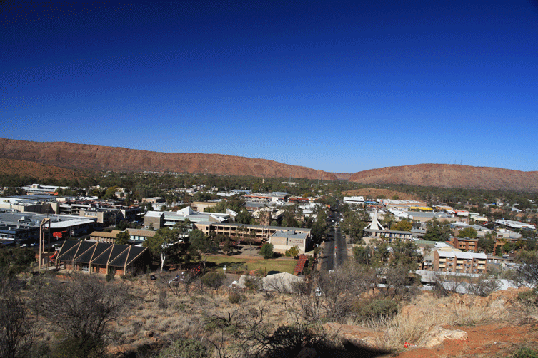 Alice Springs from the lookout overlooking the  GAP