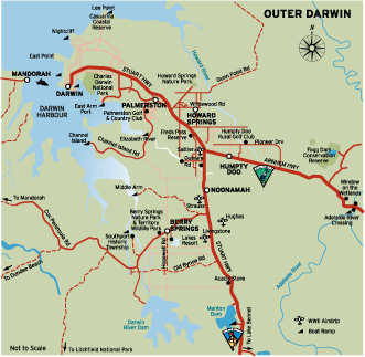 free map of Howard Springs from Darwin