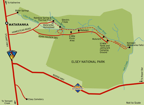 Mataranka 101km  south of Katherine